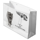 Grand Sac Cadeau Loup noir en colère dans la neige, hiver sauvage (Devant Angle)