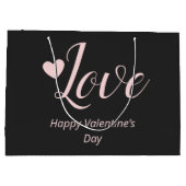 Grand Sac Cadeau Love Grey Pink Bonne Saint Valentin (Dos)