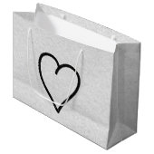 Grand Sac Cadeau Love Heart Black Parties scintillant Valentine's L (Devant Angle)