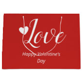 Grand Sac Cadeau Love Red Happy Valentine's Day (Devant)