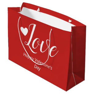 Grand Sac Cadeau Love Red Happy Valentine's Day