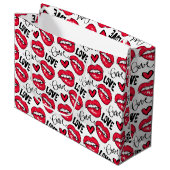 Grand Sac Cadeau Love Red Lips (Devant Angle)