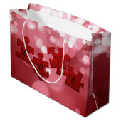 Grand Sac Cadeau Love Script Puzzle Pièces (Dos Angle)