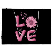 Grand Sac Cadeau Love Tournesol Rose (Dos)