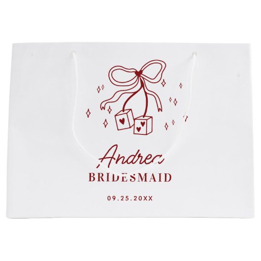 Grand Sac Cadeau Lucky in Love Vegas Casino Dés Bride Maid (Devant)