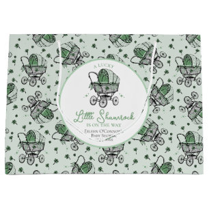 Grand Sac Cadeau Lucky Little Shamrock St Patrick's Day Baby shower