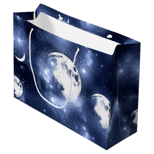 Grand Sac Cadeau Luminosité de la lune | Phases de la lune dans les (Devant Angle)