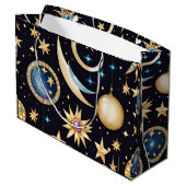 Grand Sac Cadeau Lune Et Étoiles Céleste (Dos Angle)