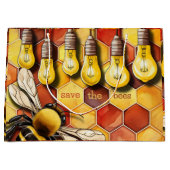 Grand Sac Cadeau Luneypeb Bee et Garden String Lights (Devant)