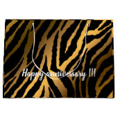 Grand Sac Cadeau Luxe Elégante Ligne Noire Or Moderne (Devant)