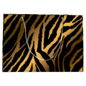 Grand Sac Cadeau Luxe Elégante Ligne Noire Or Moderne (Dos)