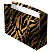 Grand Sac Cadeau Luxe Elégante Ligne Noire Or Moderne (Dos Angle)