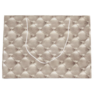 Grand Sac Cadeau Luxe fascinant métallique nacré en ivoire en cui