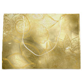 Grand Sac Cadeau Luxe sophistiqué or festif (Devant)