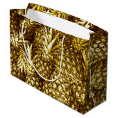 Grand Sac Cadeau Luxueux ananas dorés (Dos Angle)
