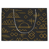 Grand Sac Cadeau Luxurious 3D Gold Embossed Geometric Pattern  (Devant)