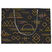 Grand Sac Cadeau Luxurious 3D Gold Embossed Geometric Pattern  (Dos)