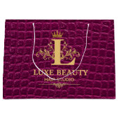 Grand Sac Cadeau Luxury Crocodile Leather Monogram Gold Initial (Devant)