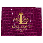 Grand Sac Cadeau Luxury Crocodile Leather Monogram Gold Initial (Dos)