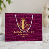 Grand Sac Cadeau Luxury Crocodile Leather Monogram Gold Initial