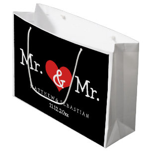 Grand Sac Cadeau M. et M. Mariage de Red Heart Personnalisé