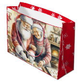 Grand Sac Cadeau M. et Mme Claus Baking Cookies Noël (Dos Angle)