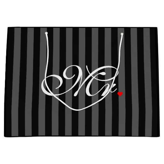 Grand Sac Cadeau M. Husband Groom His Hers l'épouse nouvellement (Devant)