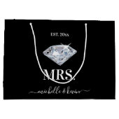 Grand Sac Cadeau M. & Mme. Mariage Noir & Blanc (Dos)
