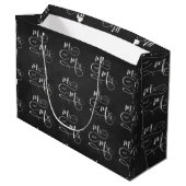Grand Sac Cadeau M. & Mme sur tableau noir (Dos Angle)