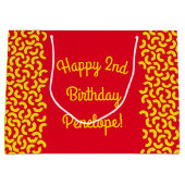 Grand Sac Cadeau Mac et fromage Anniversaire de la fête Macaroni (Devant)