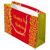 Grand Sac Cadeau Mac et fromage Anniversaire de la fête Macaroni (Dos Angle)