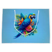 Grand Sac Cadeau Macaw tropicale bleue et colorée (Devant)