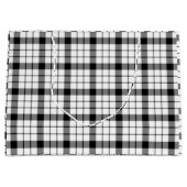 Grand Sac Cadeau MacFarlane tartan noir blanc plaid (Devant)