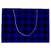 Grand Sac Cadeau MacKay tartan bleu noir plaid (Dos)