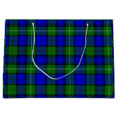 Grand Sac Cadeau MacKenzie tartan bleu vert plaid (Devant)