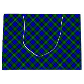 Grand Sac Cadeau MacKenzie tartan bleu vert plaid (Devant)