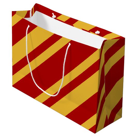 Grand Sac Cadeau Mage Rouge et Or (Devant Angle)