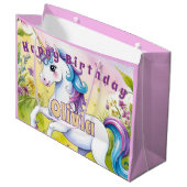Grand Sac Cadeau Magic Pastel Custom Unicorn Anniversaire (Devant Angle)