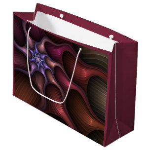 Grand Sac Cadeau Magique brillant Abstrait rayé coloré Fractal