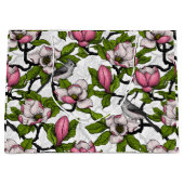 Grand Sac Cadeau Magnolia en floraison et tireur (Devant)