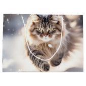 Grand Sac Cadeau Maine Coon Dashing Through the Snow (Dos)