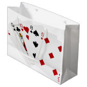 Grand Sac Cadeau Mains de poker - Carte haute - As (Devant Angle)