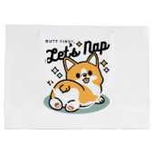 Grand Sac Cadeau Mais d'abord, Nappons - mignon Caricature à bouton (Dos)