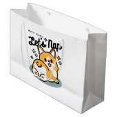 Grand Sac Cadeau Mais d'abord, Nappons - mignon Caricature à bouton (Devant Angle)