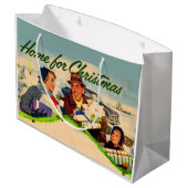 Grand Sac Cadeau Maison de Noël des années 1940 (Dos Angle)