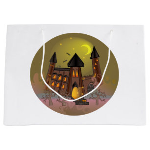 Grand Sac Cadeau Maison de sorcière éffrayante Halloween et château