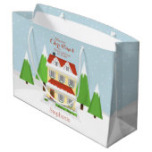 Grand Sac Cadeau Maison ouverte de Noël (Dos Angle)