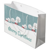 Grand Sac Cadeau Maisons de neige et arbres Noël (Dos Angle)