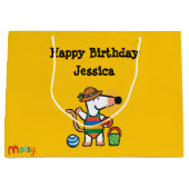 Grand Sac Cadeau Maisy à l'anniversaire de plage (Devant)