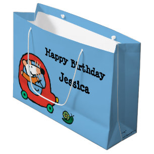 Grand Sac Cadeau Maisy conduit une voiture rouge mignonne